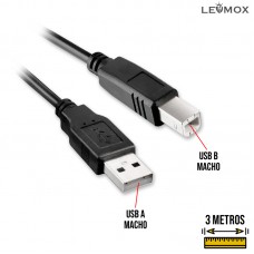 Cabo Impressora USB 3m LEY-1552 Lehmox